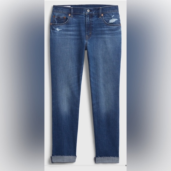 NWT GAP Women’s Mid Rise Girlfriend Denim Jeans Pants with Washwell Size 25 $70 - Picture 2 of 3